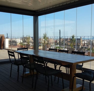 restaurant glass curtains