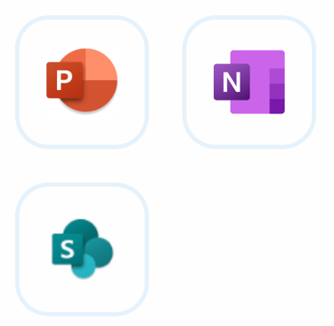 a set of four different types of office supplies