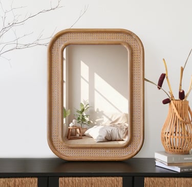 a rattan mirror
