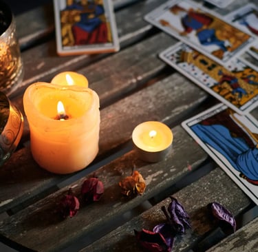 a candle lite up with candles and candles