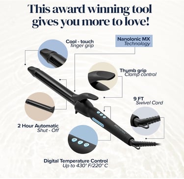 a hair straightener with a text that says, this is a picture of a