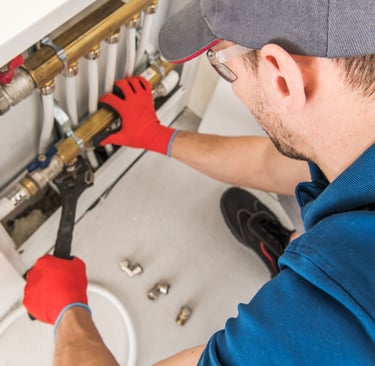 Underfloor heating and plumbing works