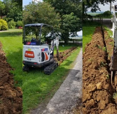 Trenching for utility lines
