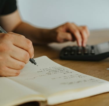 man calculating
