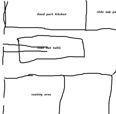 a drawing of the layout of a van