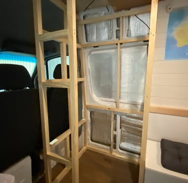 shower frame for a DIY Campervan build