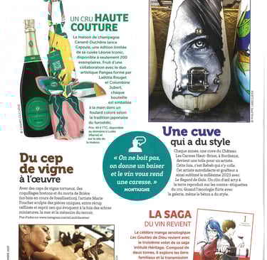 Article de presse dans le magazine la Vigne