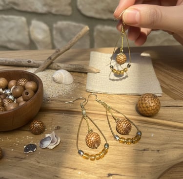 Créatrice de bijoux faits main à Champier, travail artisanal en atelier