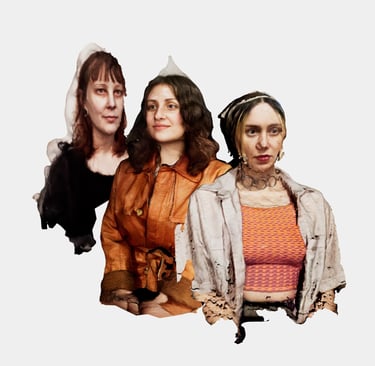Portrait of Cripping_CG members, Olivia, Cielo, and Nat.