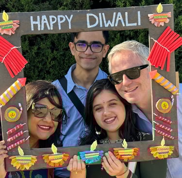 Nita Sharma English Architect on the French Riviera Celebrating Diwali with her family