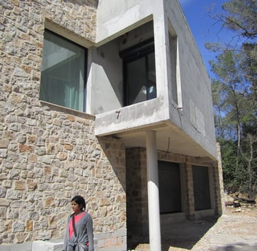 English Architect Nita Sharma at a buiding she's working on