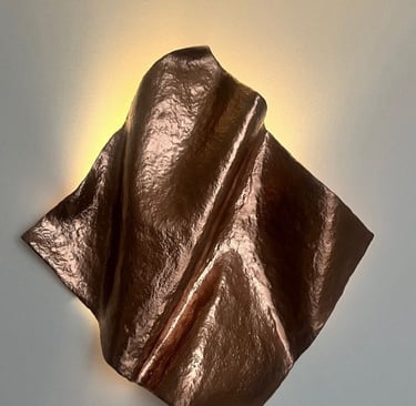 Handmade paper mache wall light by WabiSab Studio Australia