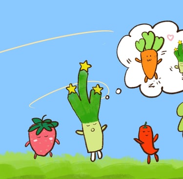 Baby Leek & Friends doing Vegebu Exercise in school