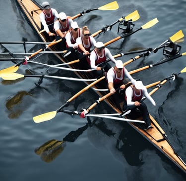 a group of people holding hands on top of a tree