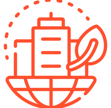 a building with a globe and a globe in the background