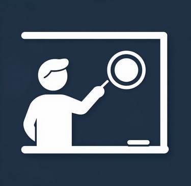 a person standing in front of a presentation board