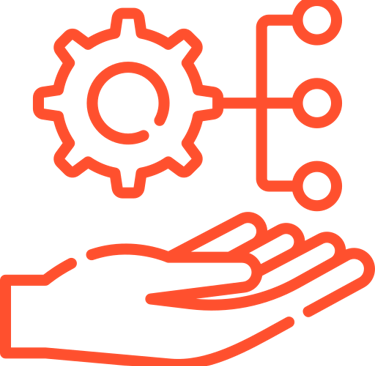 a hand holding a gearwheel with a gearwheel in the background