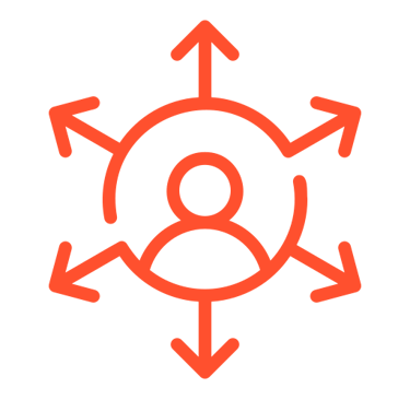 a person with arrows pointing up to a person with an arrow pointing up