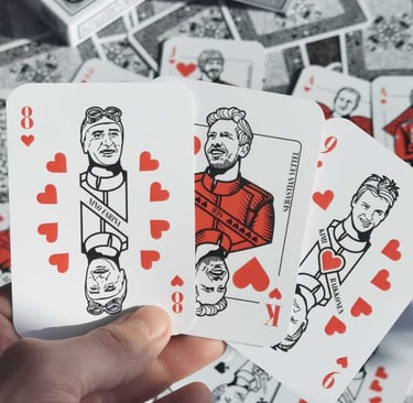 F1 Nino Farina, Seb Vettel and Kimi Raikkonen Playing cards