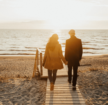 Couple Walking on a Beach