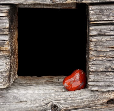 A heart positioned in an Empty Nest