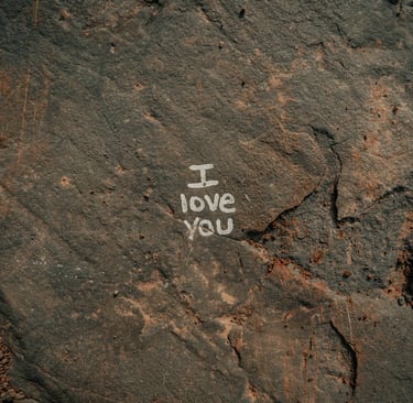 I Love You written on a rock face