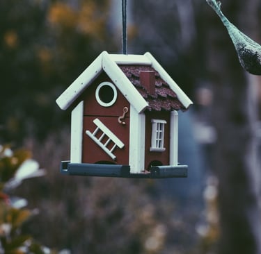 Small hanging wooden house