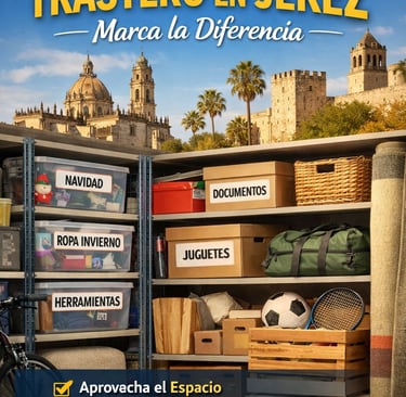 Imagen sobre un trateros organizado, utilizando estanterías en Jerez de la Frontera