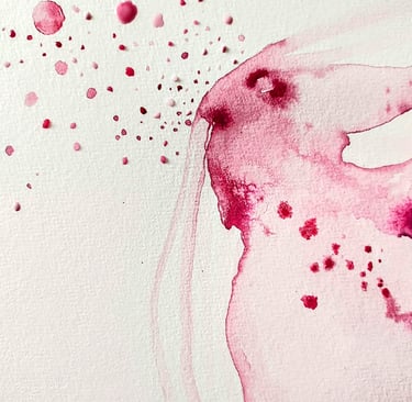 Art abstrait aquarelle tâche gros plan sur papier coton