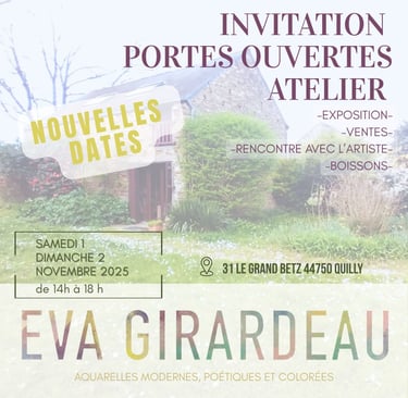 affiche portes ouvertes atelier d'artiste à quilly