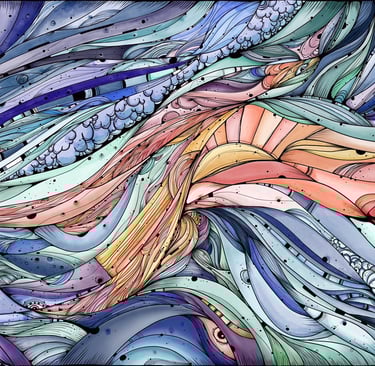 Illustration digitale- La Tempête- peinture surréaliste d'un ciel Eva Girardeau