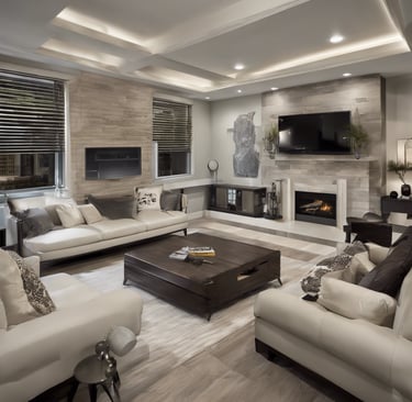 a living room with a couch and a tv