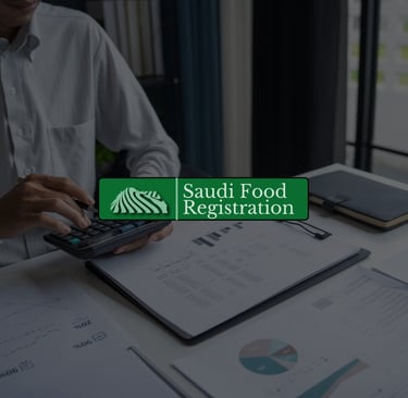SFDA compliance dashboard concept showing analytics, documents, and data review for Saudi Food Registration processes
