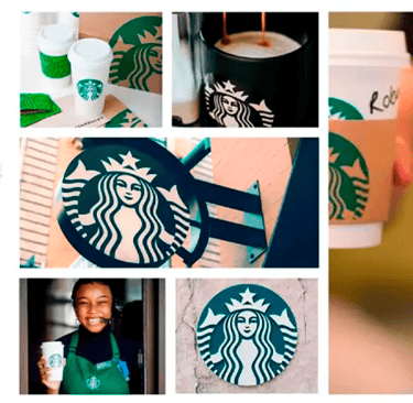 Collage de imágenes de la marca Starbucks