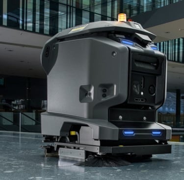 Atelier industriel propre en Savoie, entretien réalisé par des robots professionnels du nettoyage