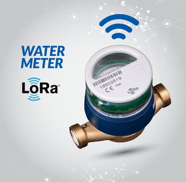 a digital display of a digital water meter