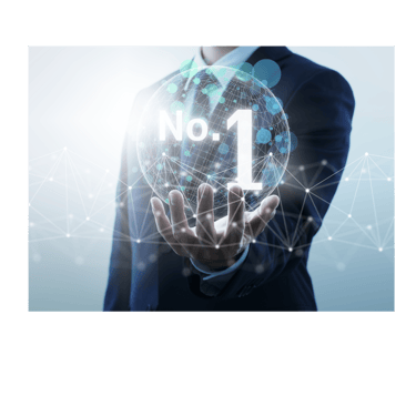 a man in a suit and tie is holding a no 1 sign