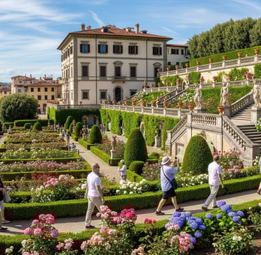 tourists visiting bardini gardens