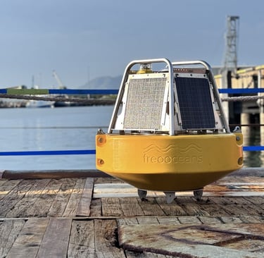 a yellow buoy on a boat
