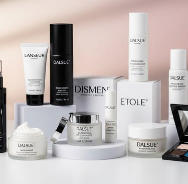 a variety of cosmetics products including cosmetics and cosmetics