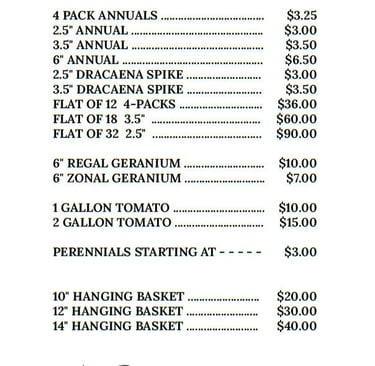 Prices 2026
