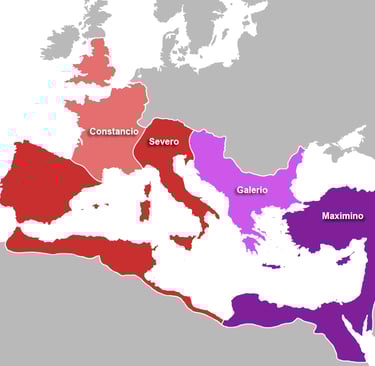 mapa de la tetrarquía