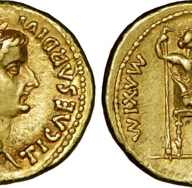 aureo de oro tiberio