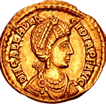 monedaz Gala Placidia madre de Valentiniano III