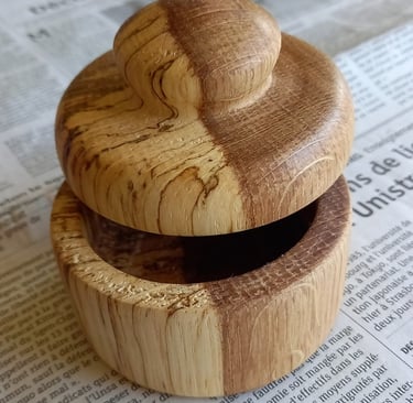 Boite à la limite de l'aubier (échauffé) et le duramen - chêne