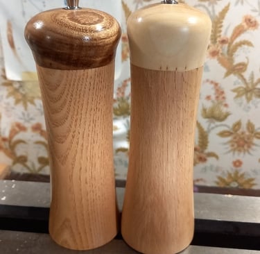 Poivrier et salière - hêtre, chêne, érable et albizia