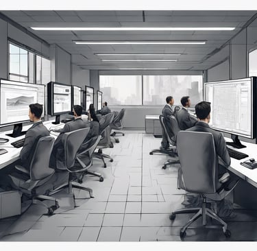 unknown persons using computer indoors