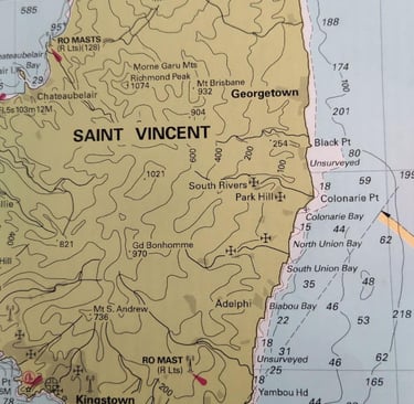 St. Vincent Seekarte Ostseite