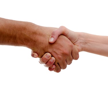 a man and woman shaking hands