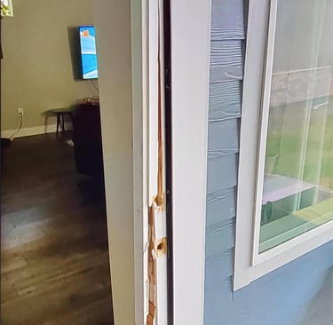 door jamb before repair